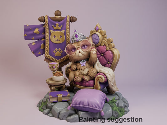 Front-facing painted Princess Donut from Dungeon Crawler Carl is a seated resin Chibi figure on a sculpted base.