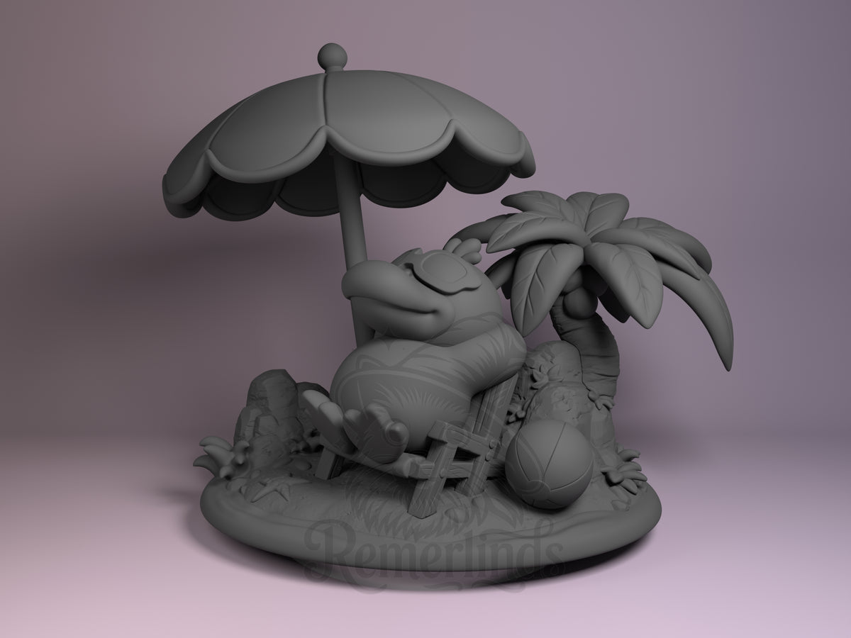 Psyduck Pocket Specters 3D printed resin figure by Nomnom, angled view showing dimensional details.