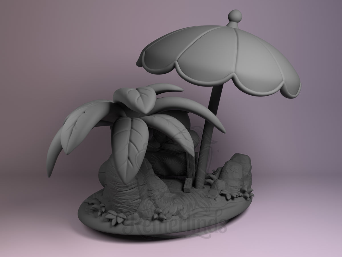 Rear view showing cloak, back armor, or base sculpt detail.