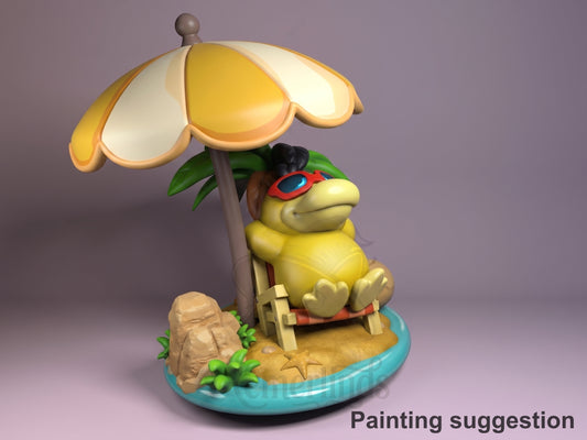 Psyduck Pocket Specters 3D printed resin figure by Nomnom, colored view.