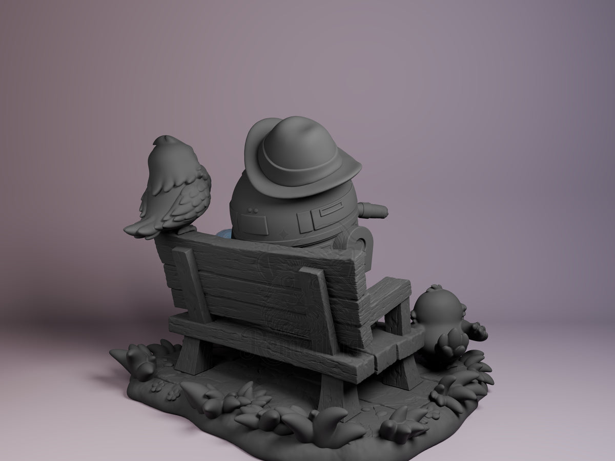 Rear view showing cloak, back armor, or base sculpt detail.