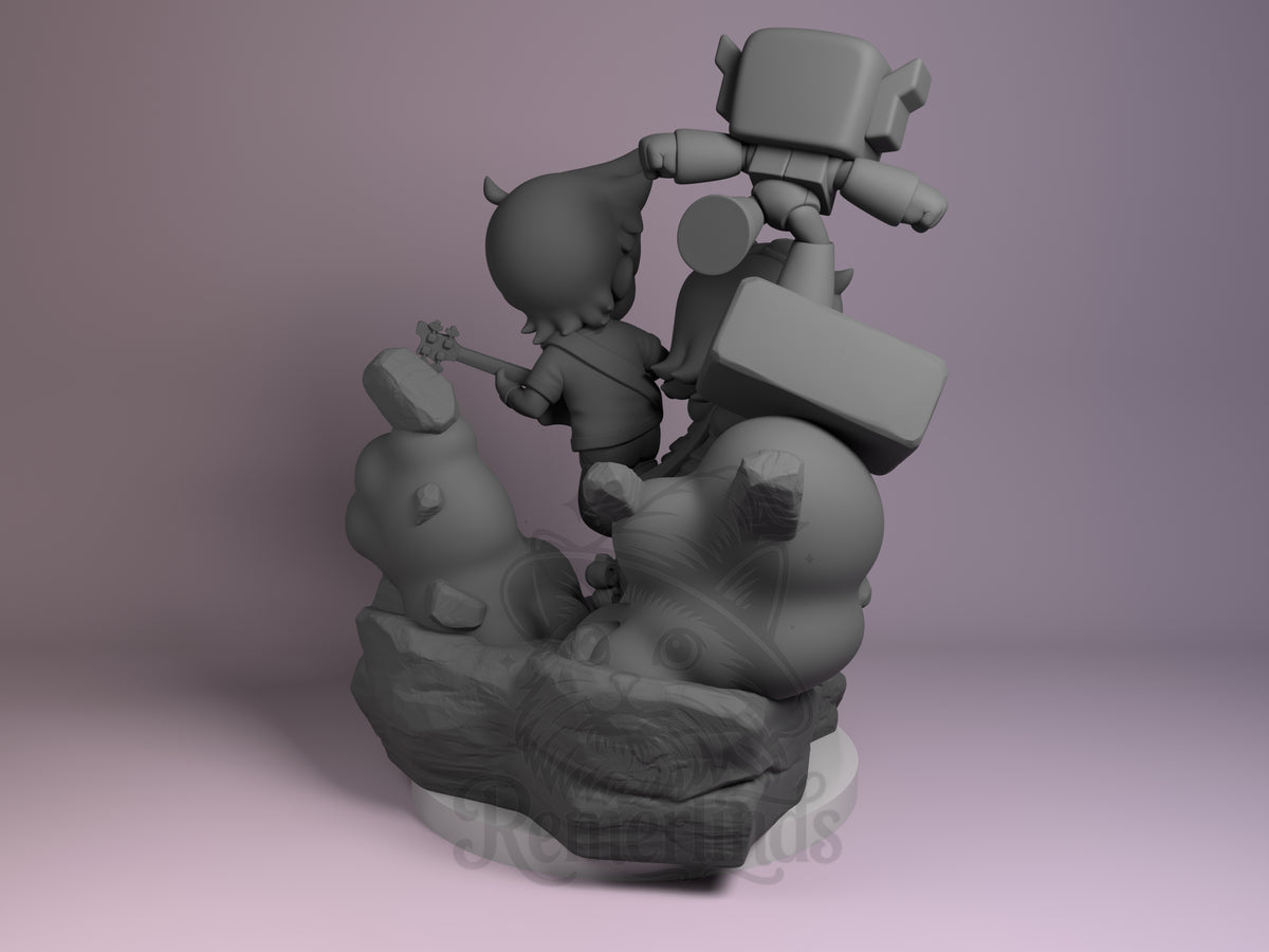 Rear view showing cloak, back armor, or base sculpt detail.