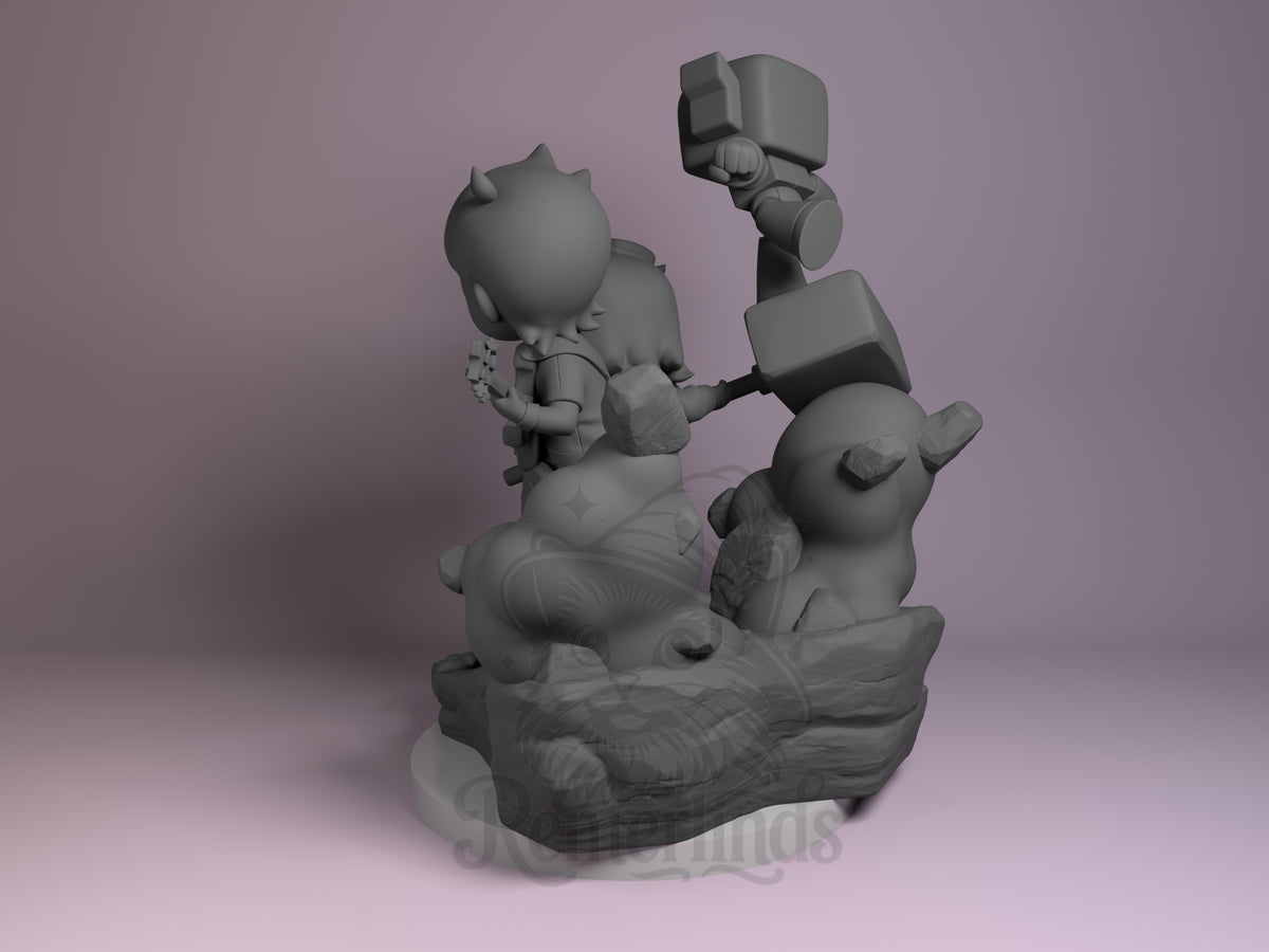 Left side angle showing gesture, weapon, or outfit detail.