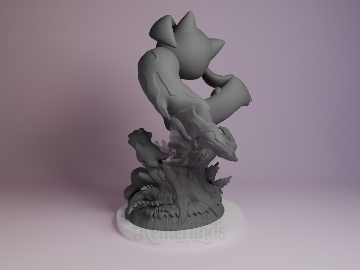 Riolu from Pocket Specters resin Chibi figure by Nomnom, left side view.