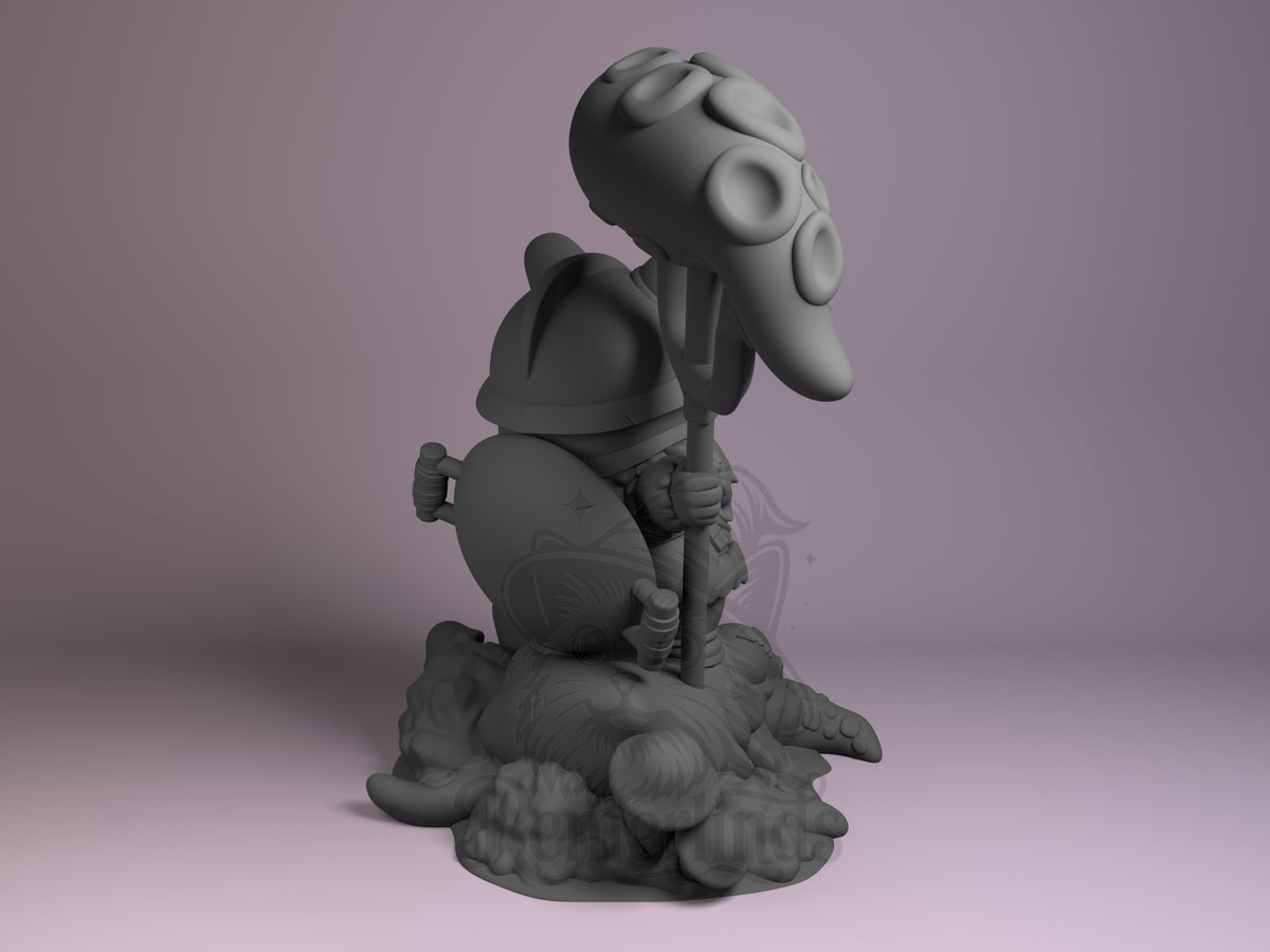 Rear view showing cloak, back armor, or base sculpt detail.