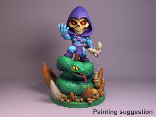 Bone Lord Masters of the Universe 3D printed resin figure by Nomnom, colored view.