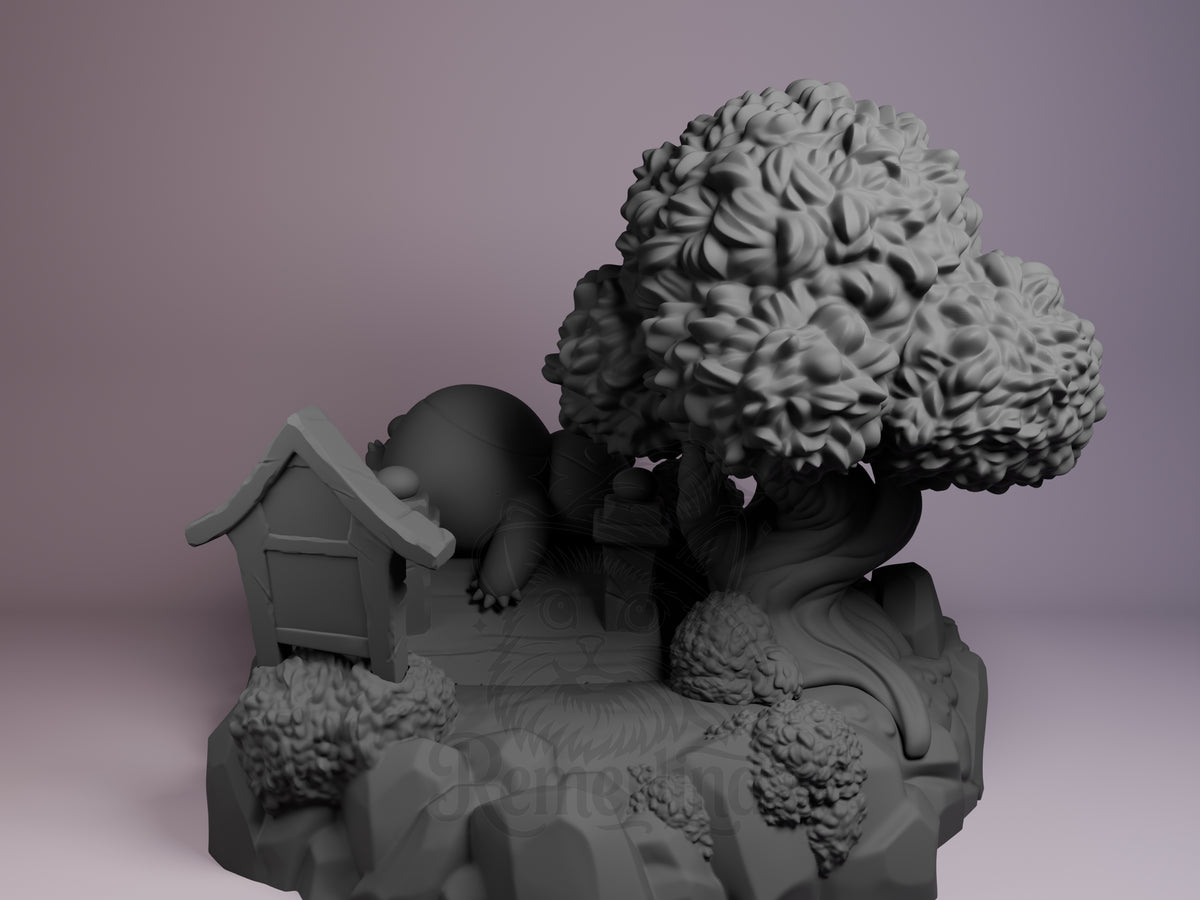 Rear view showing cloak, back armor, or base sculpt detail.