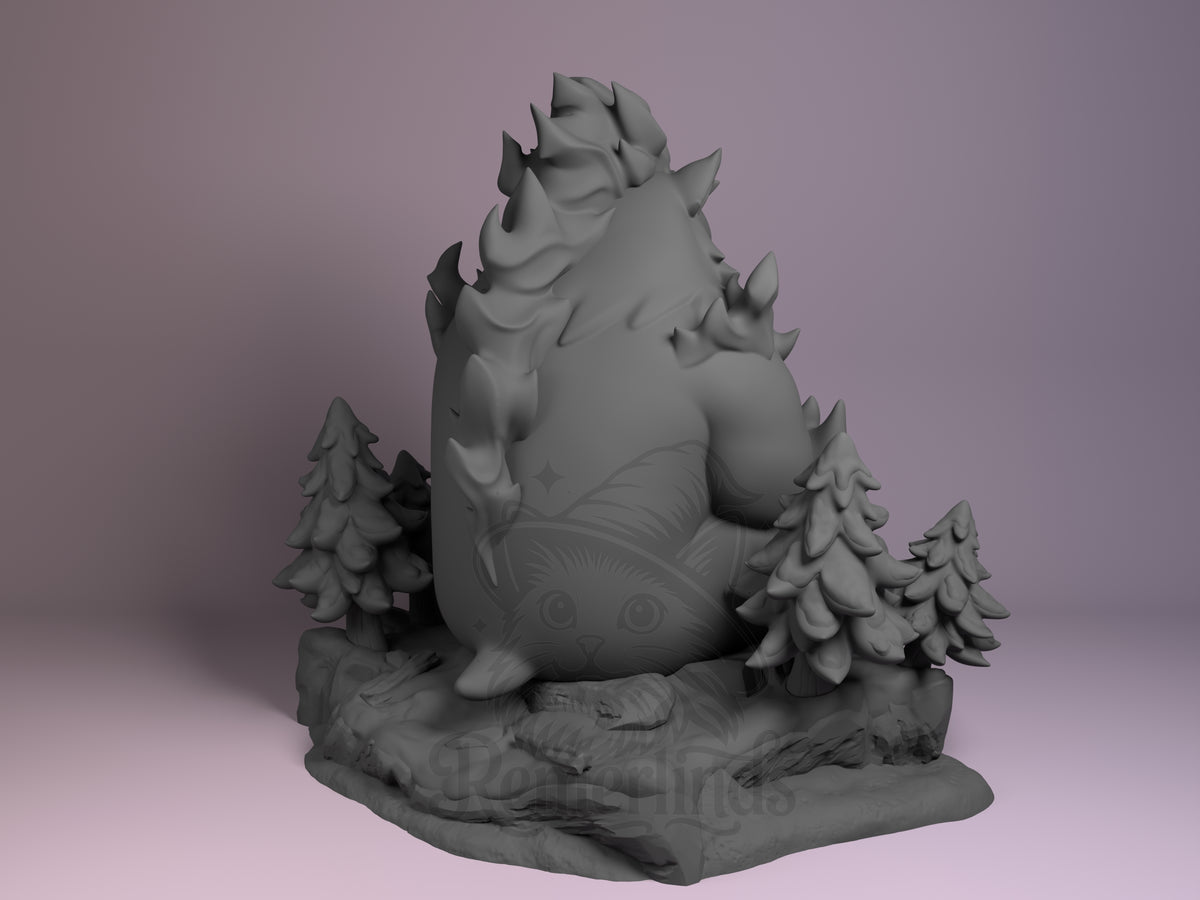 Rear view showing cloak, back armor, or base sculpt detail.