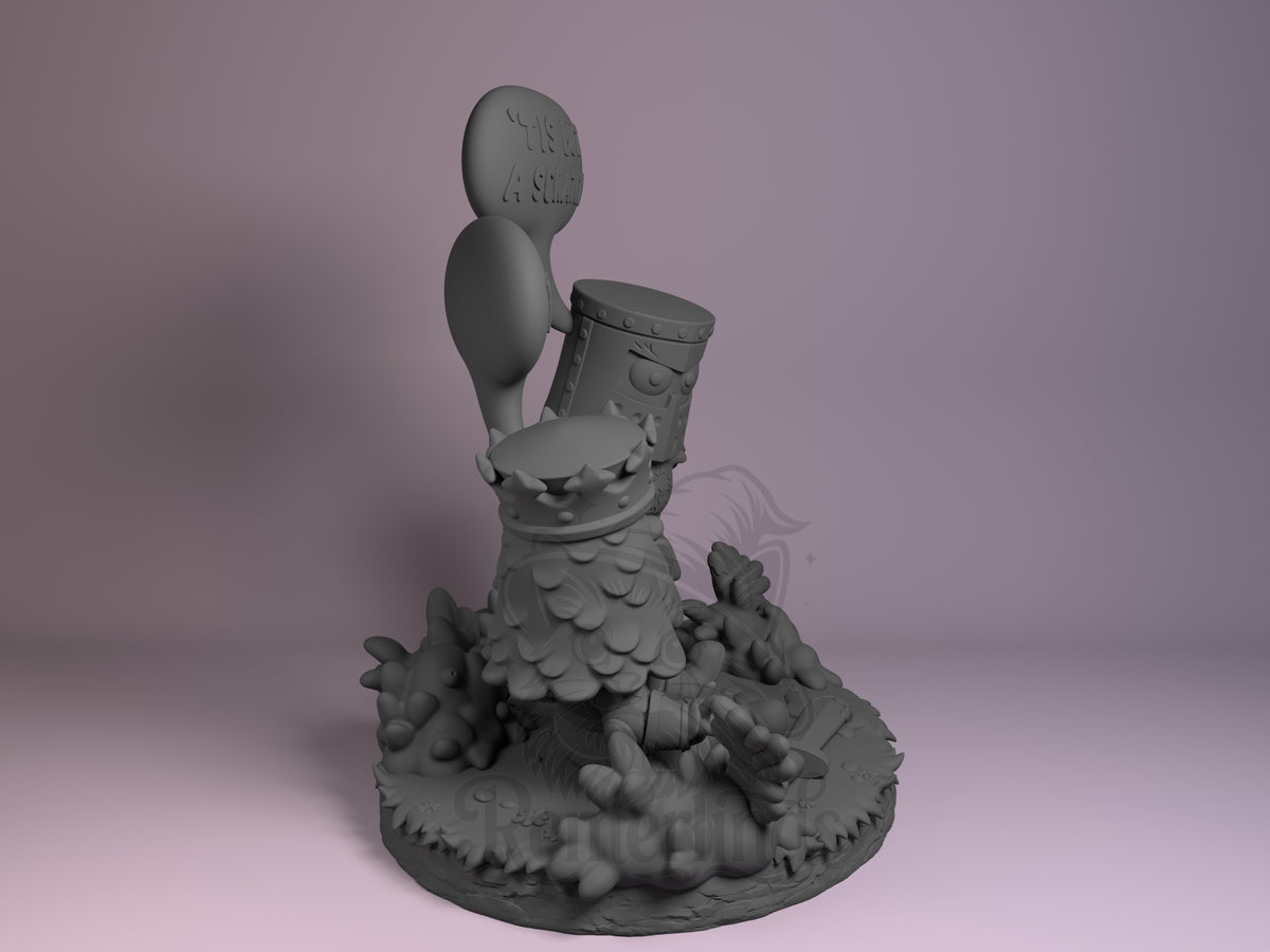 Right side angle highlighting notable pose or armor/prop feature.