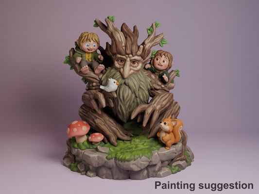 Tree Beard Legendary Ring Saga 3D printed resin figure by Nomnom, colored view.