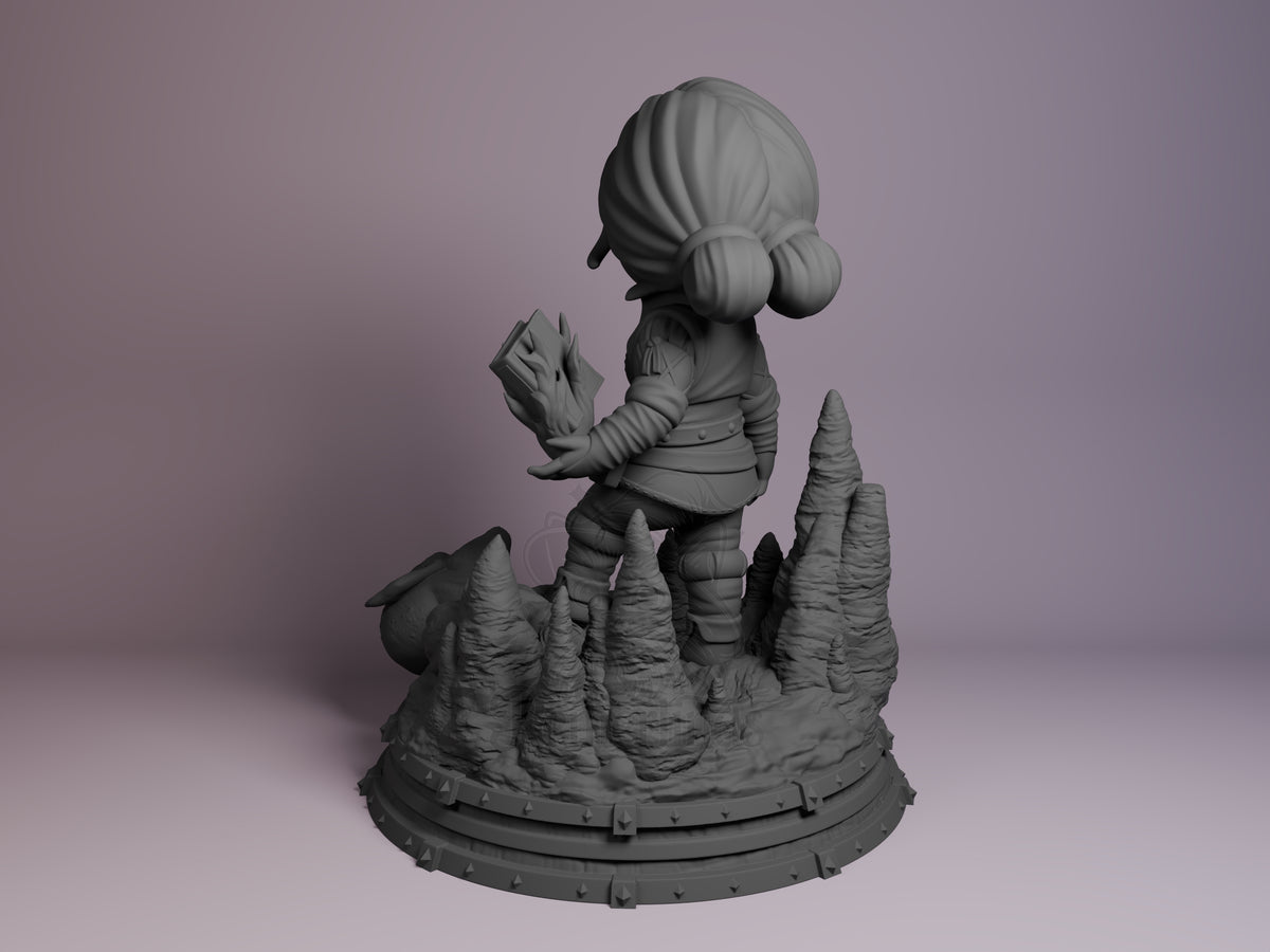 Left side angle showing gesture, weapon, or outfit detail.