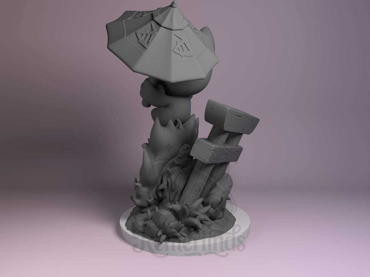 Left side angle showing gesture, weapon, or outfit detail.