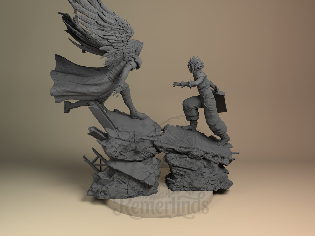 Rear view showing cloak, back armor, or base sculpt detail.