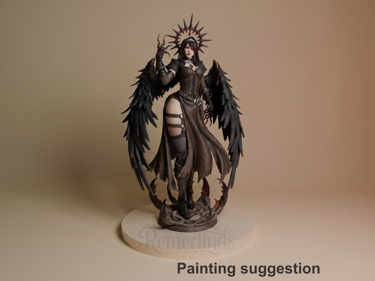 Corrupted Nun Original Art 3D printed resin figure by CA3D Studios, colored view.