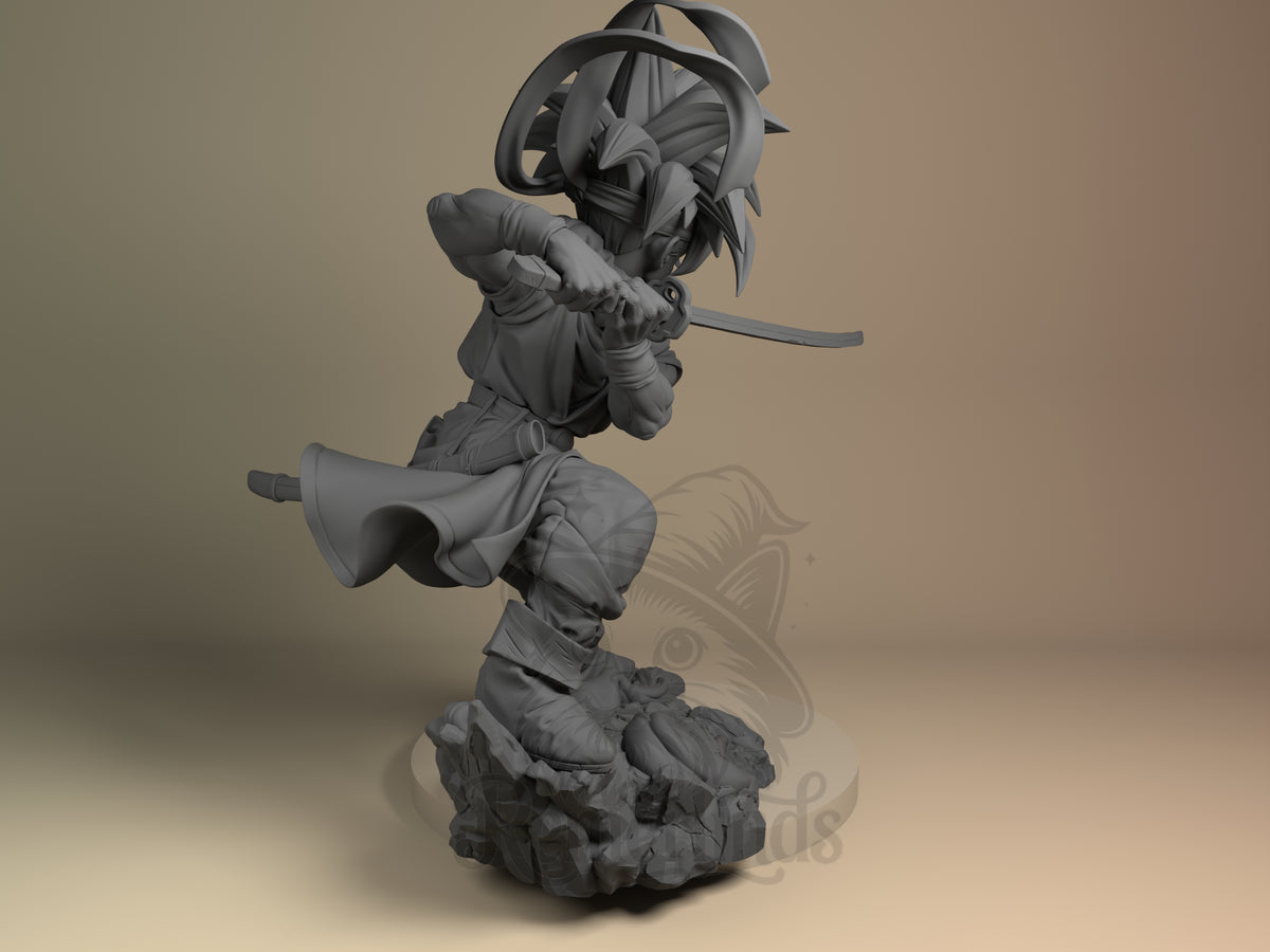 Rear view showing cloak, back armor, or base sculpt detail.