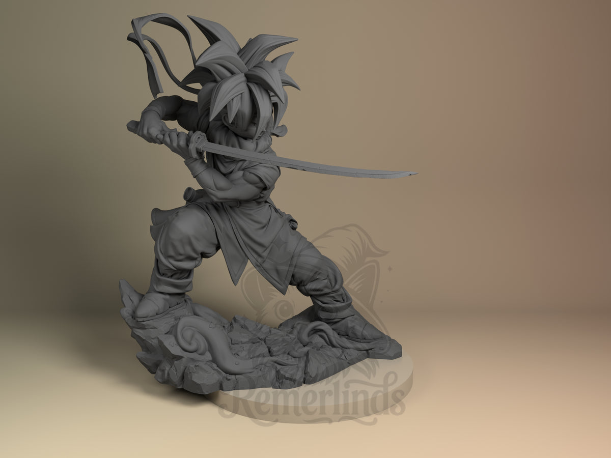 Right side angle highlighting notable pose or armor/prop feature.
