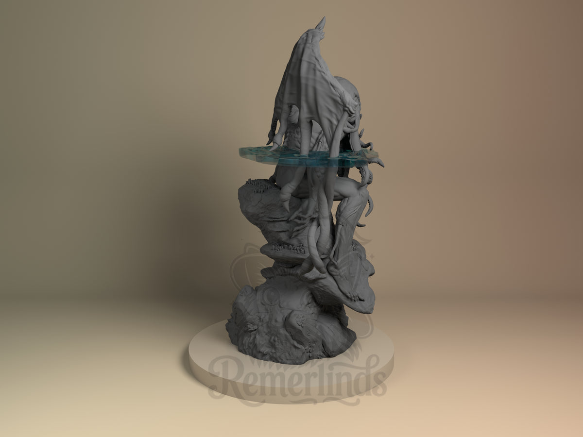 Rear view showing cloak, back armor, or base sculpt detail.