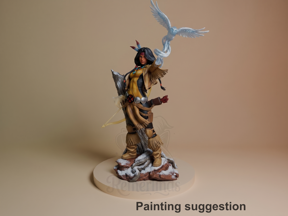 Spirit Arrow Heroic Multiverse 3D printed resin figure by CA3D Studios, colored view.