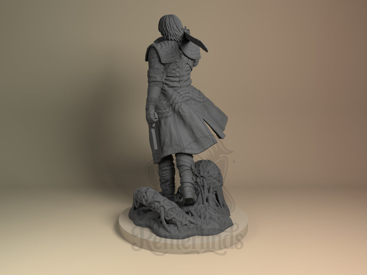 Left side angle showing gesture, weapon, or outfit detail.