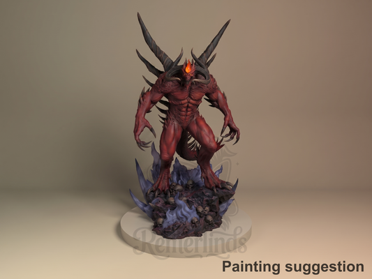 Infernal Darklord Inferno Saga 3D printed resin figure by Nomnom, colored view.