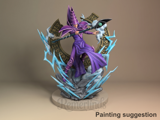 Shadow Magus Card Duel Saga 3D printed resin figure by Nomnom, colored view.