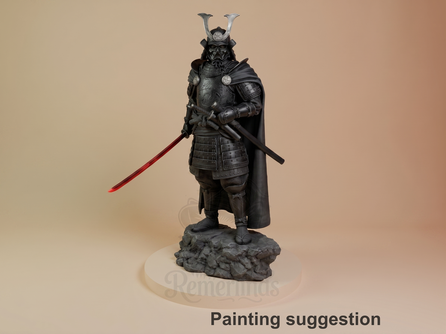 Void Ronin Galactic Shadow Saga 3D printed resin figure by CA3D Studios, colored view.