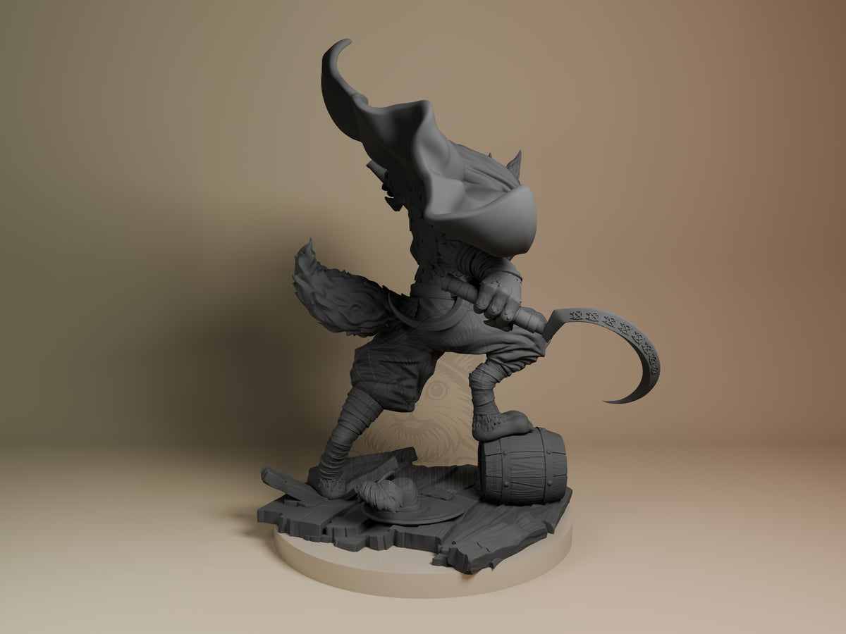 Rear view showing cloak, back armor, or base sculpt detail.