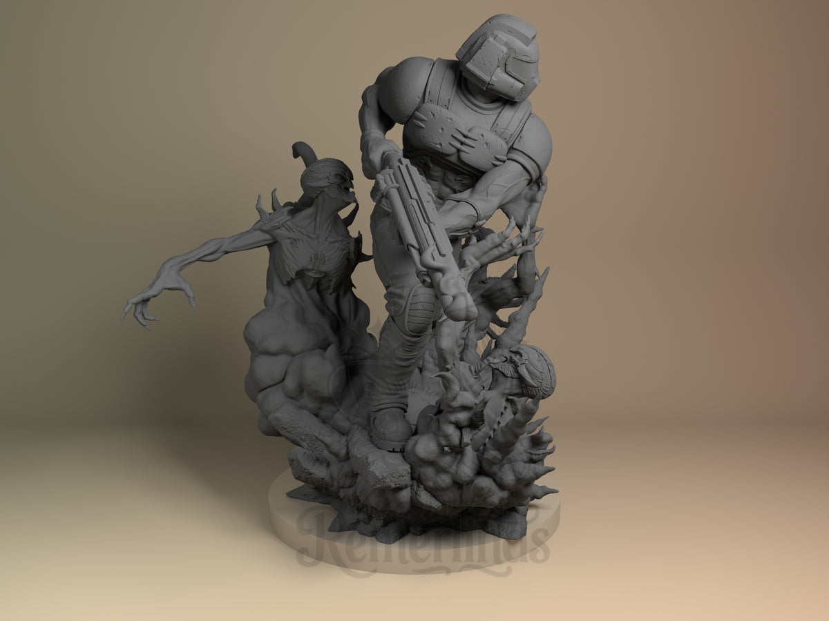 Right side angle highlighting notable pose or armor/prop feature.