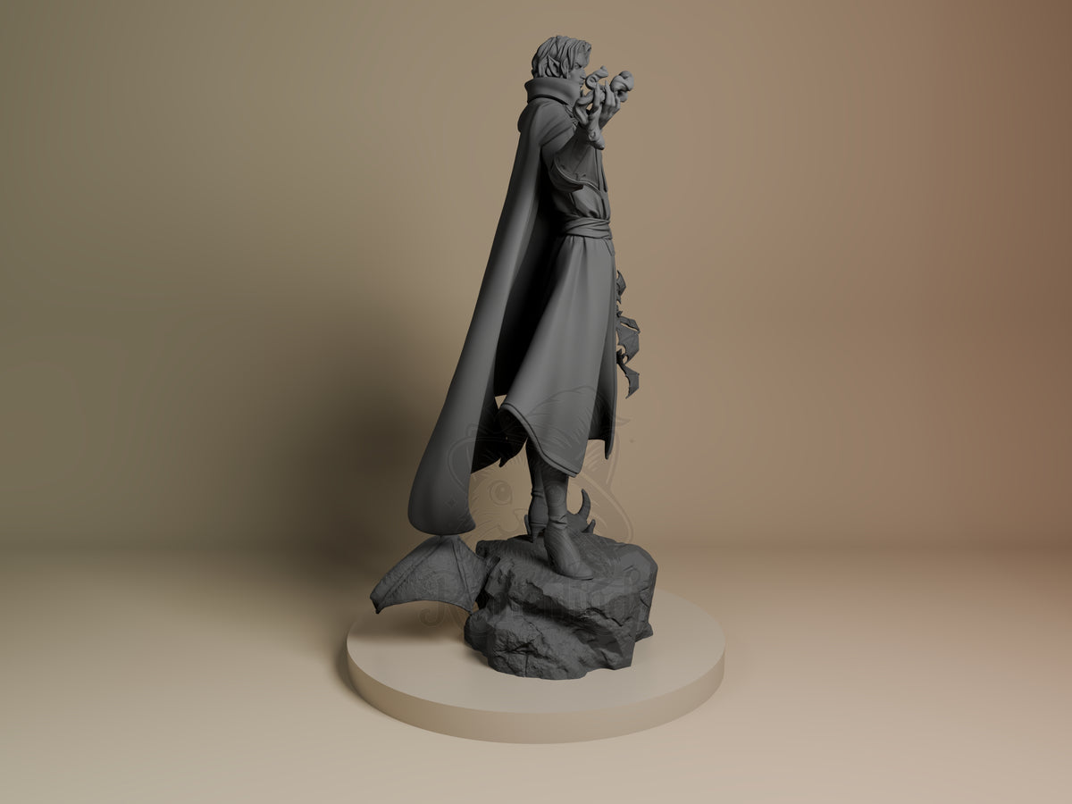 Right side angle highlighting notable pose or armor/prop feature.