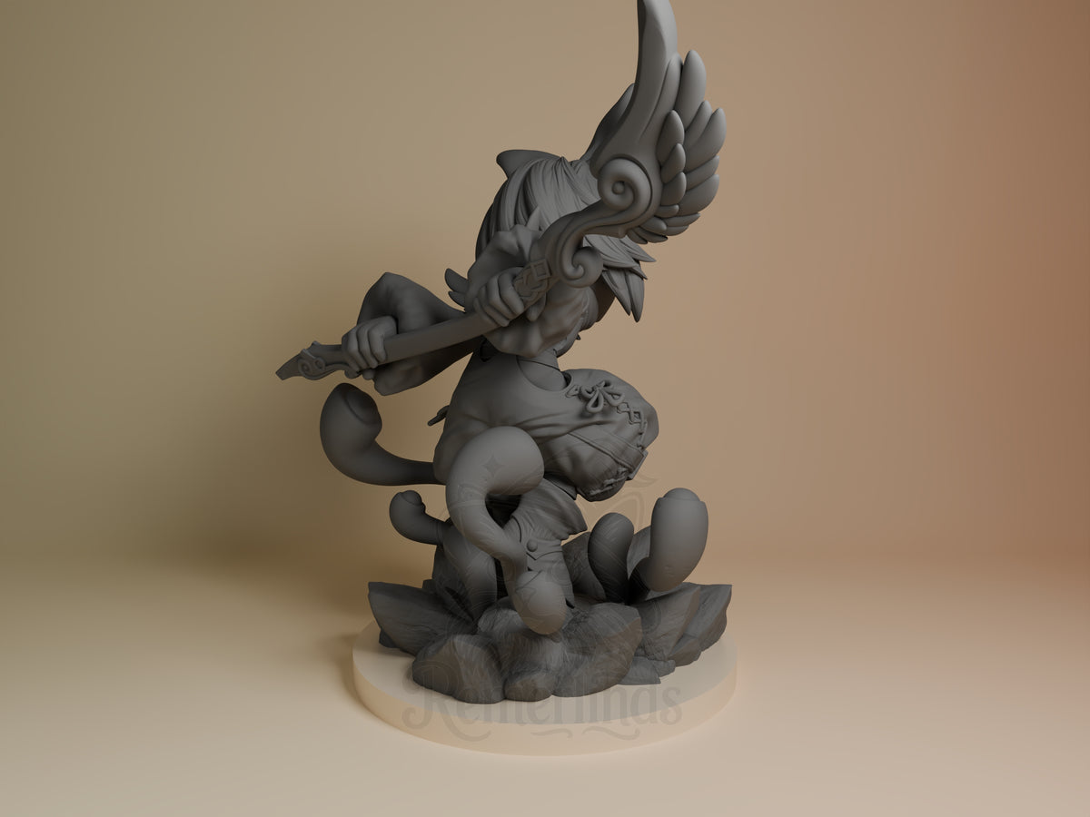 Rear view showing cloak, back armor, or base sculpt detail.