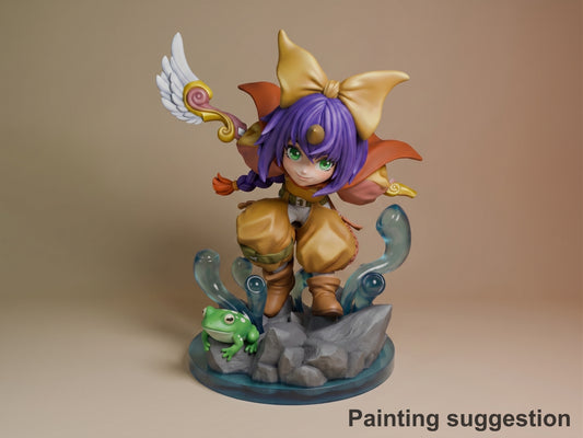 Eiko Final Fable 3D printed resin figure by Nomnom, colored view.