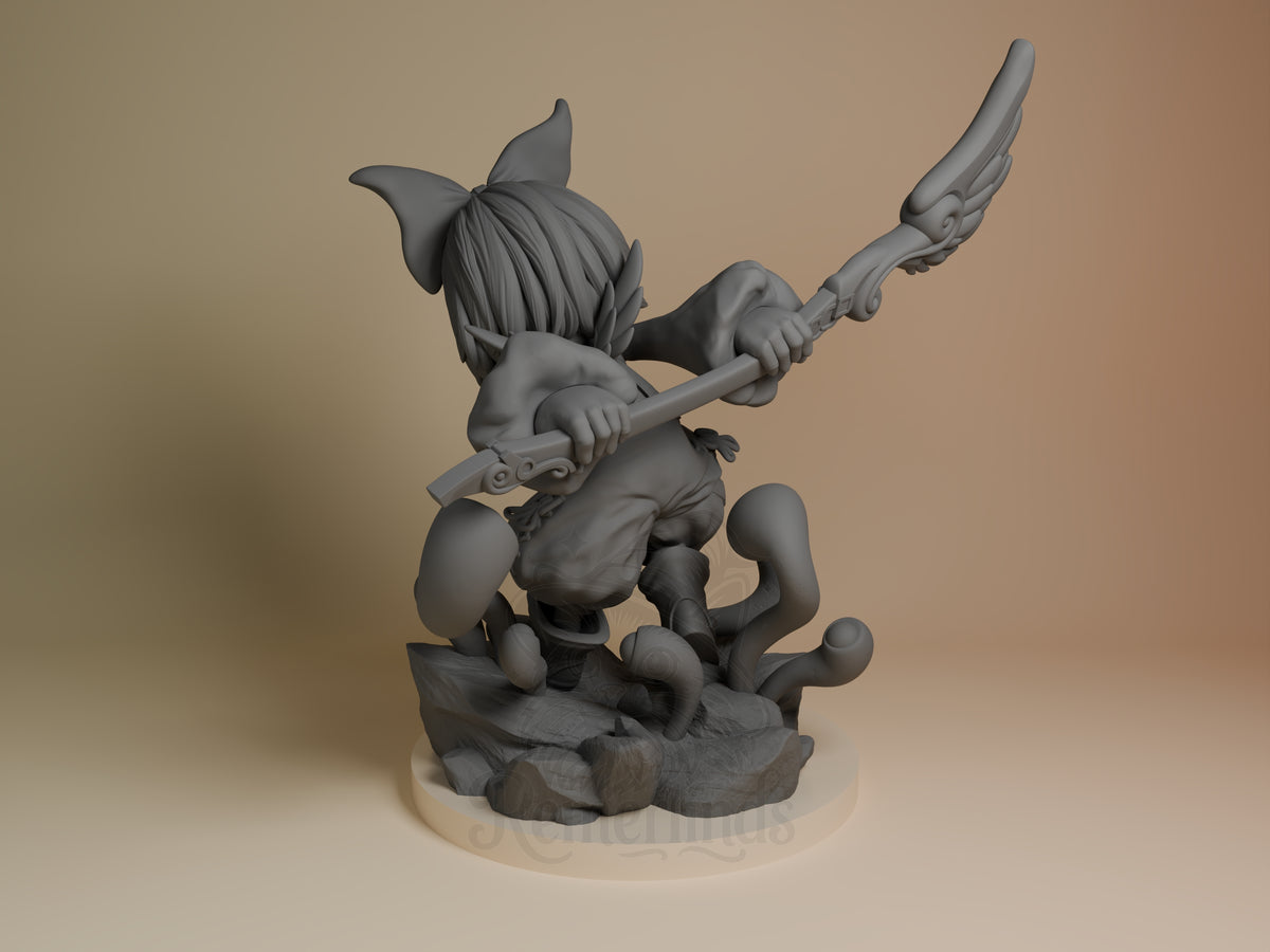 Left side angle showing gesture, weapon, or outfit detail.