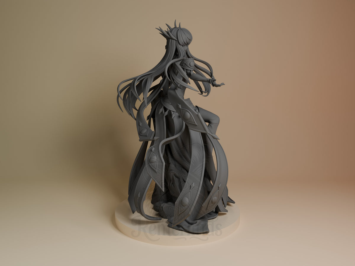 Empress C.C. from Code Geass is a right-facing unpainted resin figure with armor on a sculpted base.