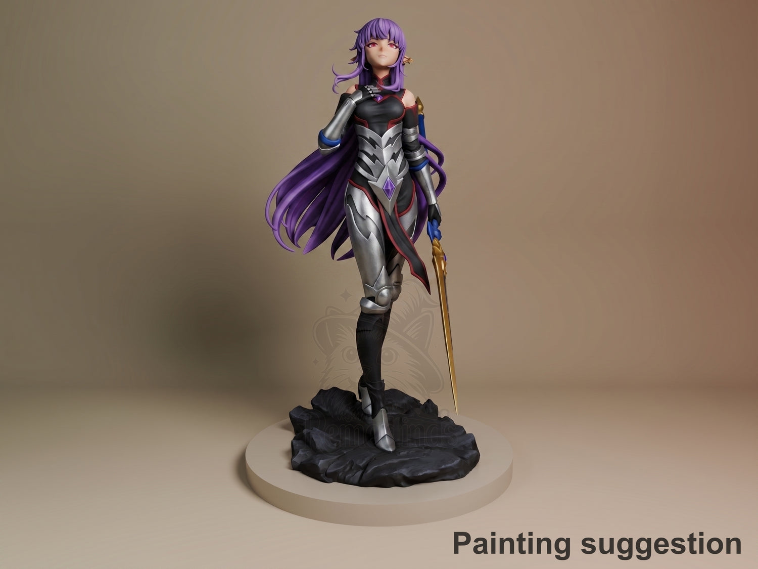 Esil Radiru Solo Ascension 3D printed resin figure by Nomnom, colored view.