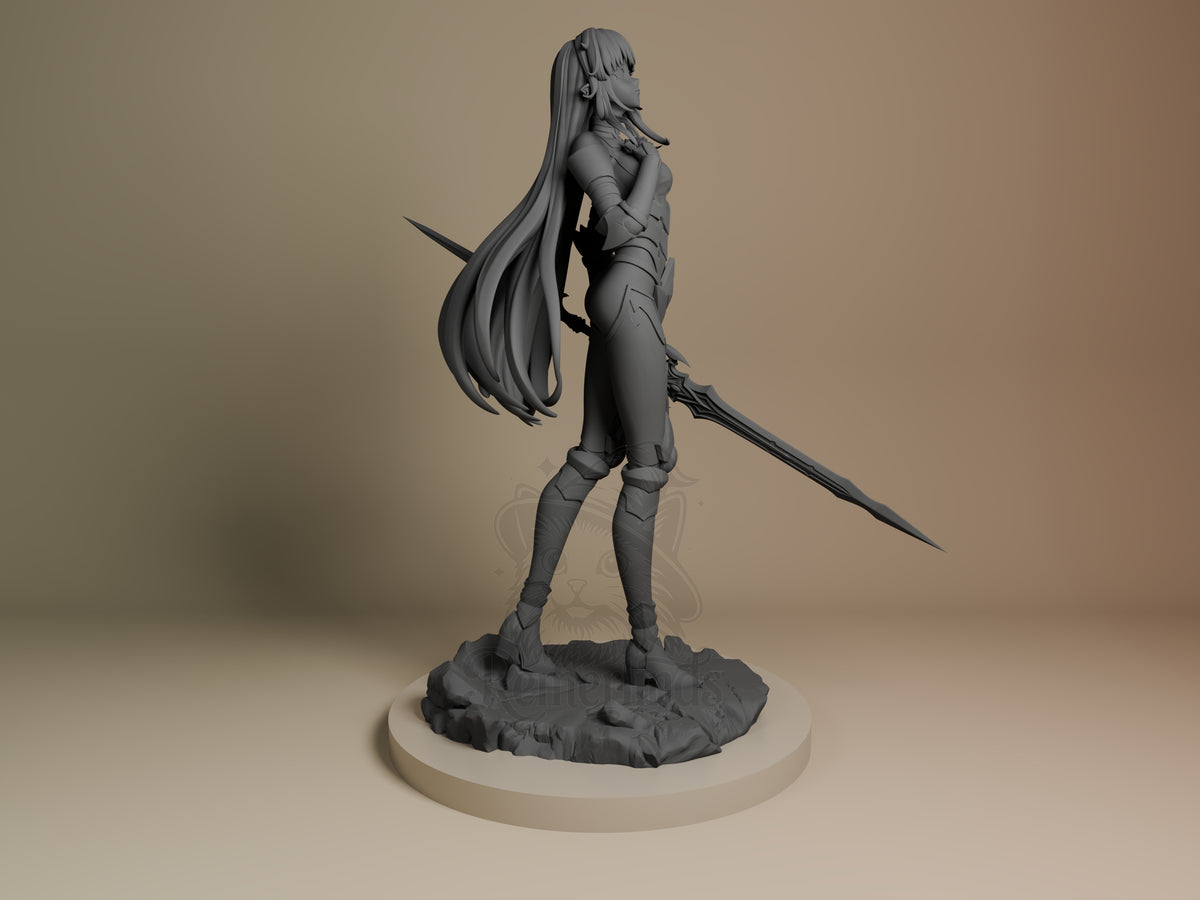Right side angle highlighting notable pose or armor/prop feature.