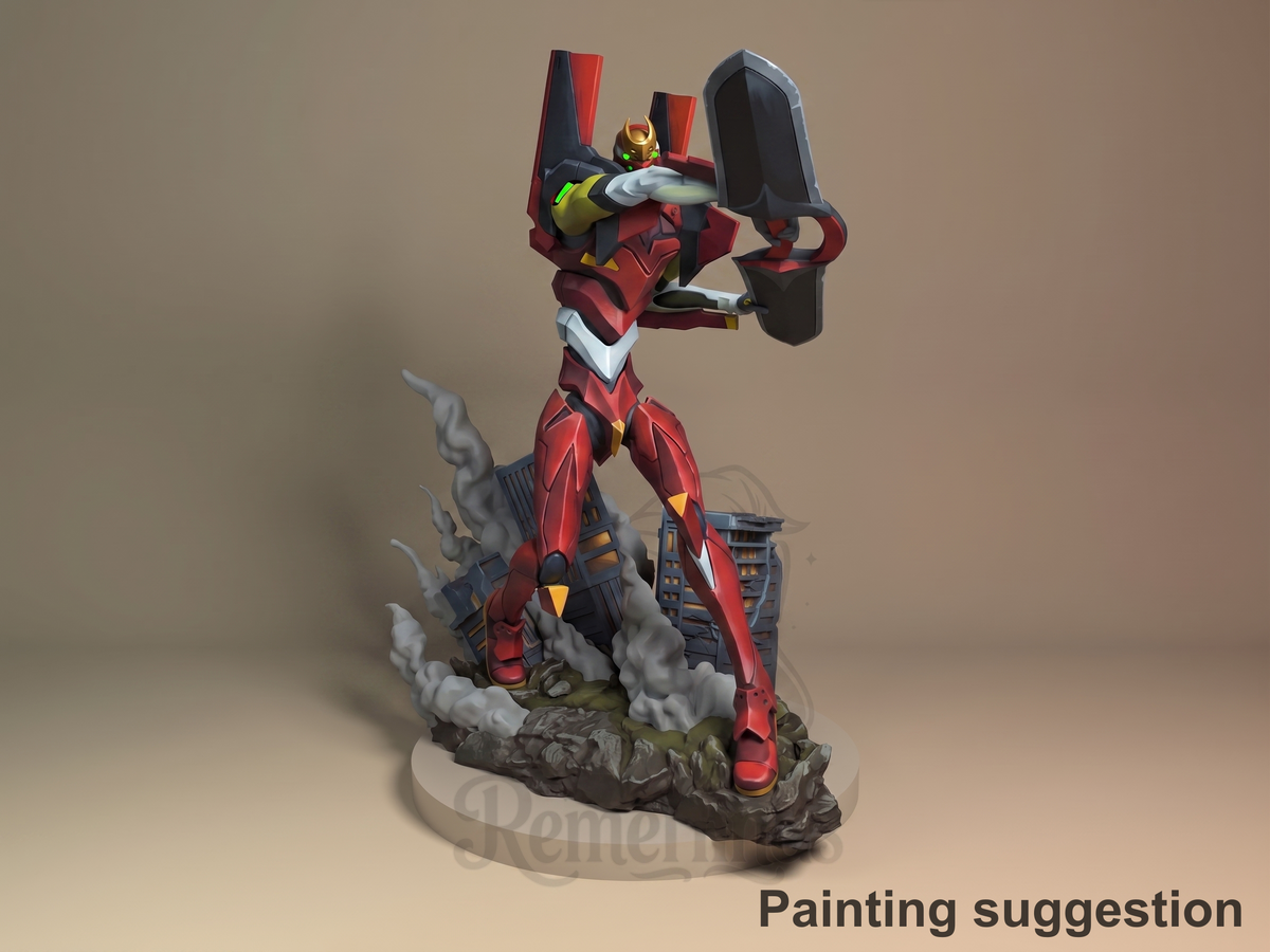 Eon-02 Valkyrie Aeon Genesis Mecha 3D printed resin figure by Nomnom, colored view.