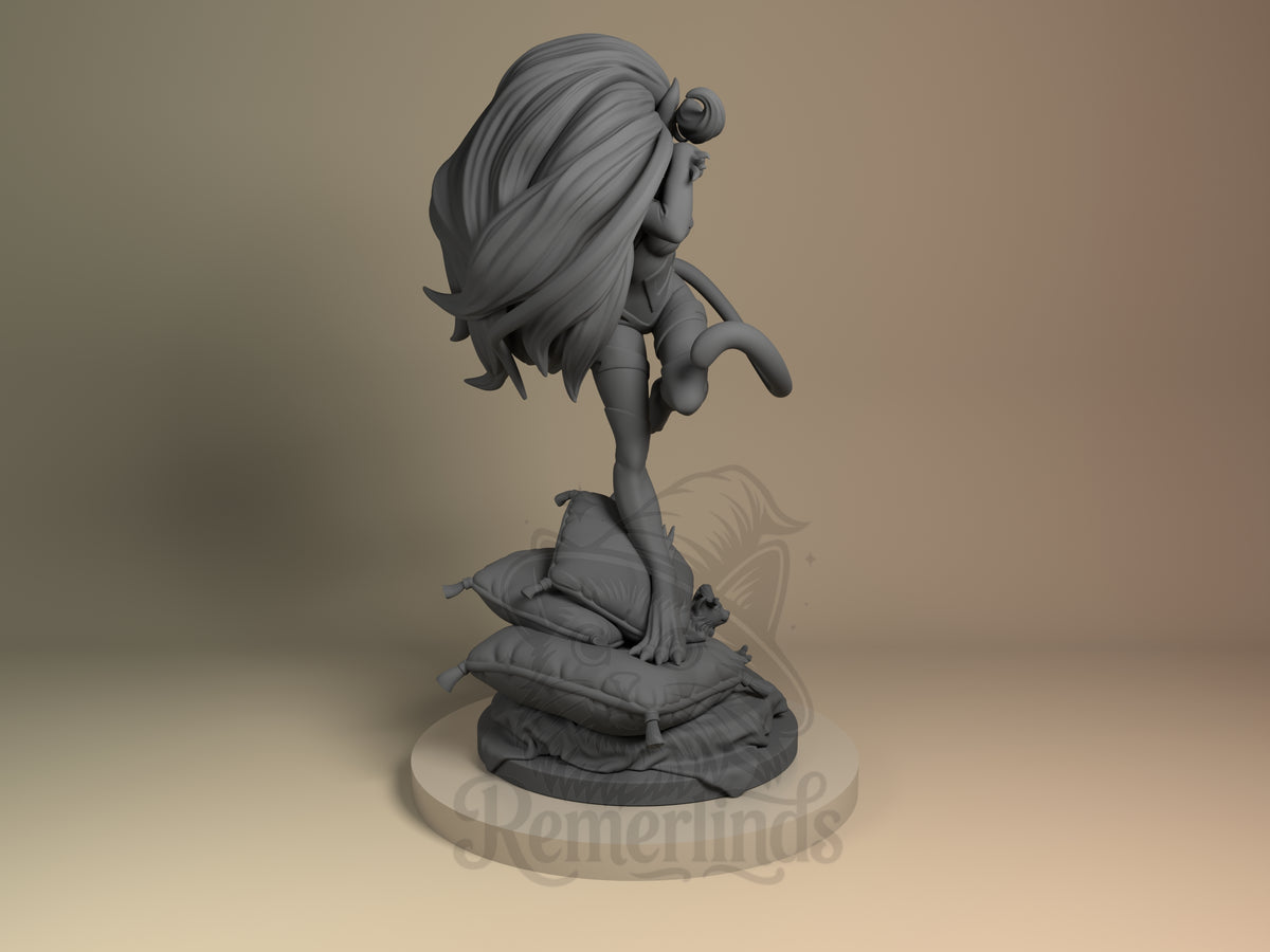 Rear view showing cloak, back armor, or base sculpt detail.