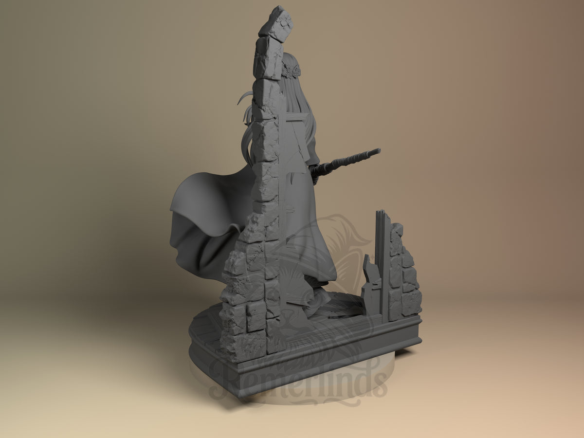 Left side angle showing gesture, weapon, or outfit detail.