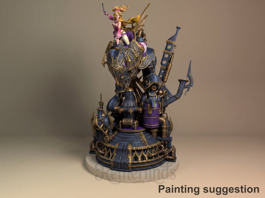 Terra Final Fable 3D printed resin figure by Nomnom, colored view.