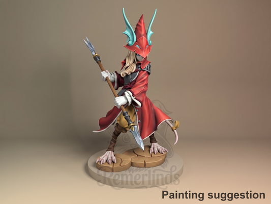 Freya Crescent Final Fable 3D printed resin figure by Nomnom, colored view.