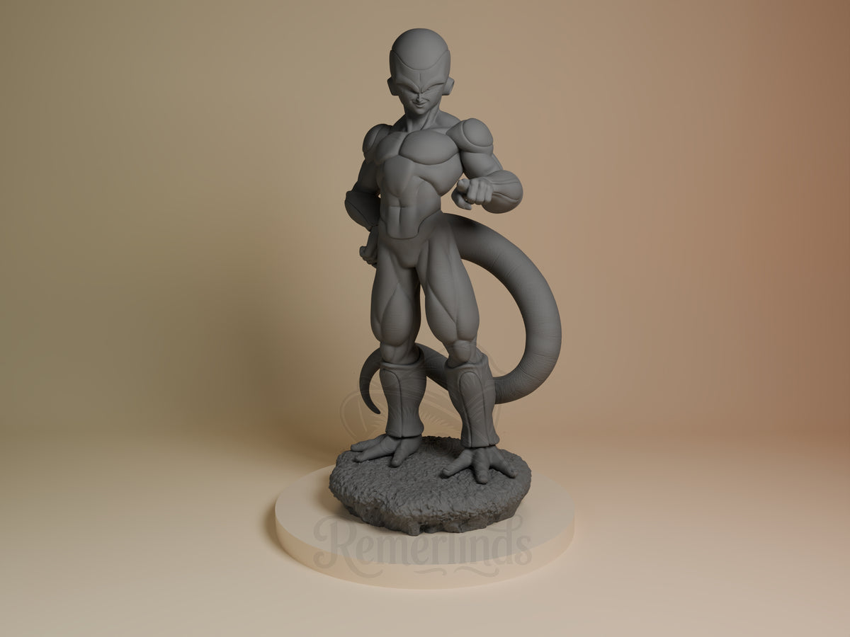 Front view shows the unpainted Void Emperor resin figure from Dragon Sphere Y on a rocky base.