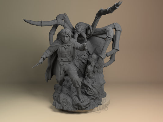 Smallfolk Wanderer Legendary Ring Saga 3D printed resin figure by Nomnom, unpainted front view