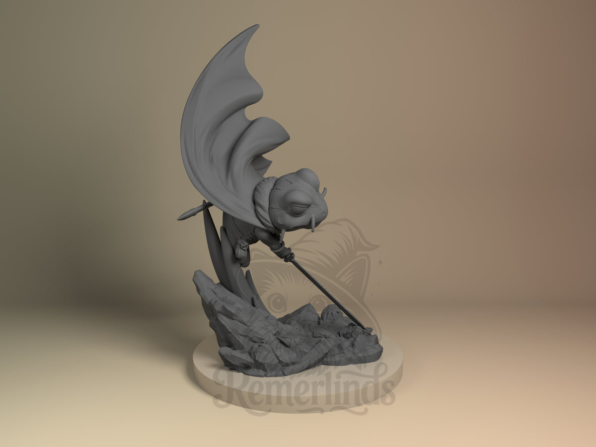 Right side angle highlighting notable pose or armor/prop feature.