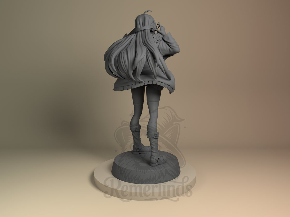 Rear view showing cloak, back armor, or base sculpt detail.