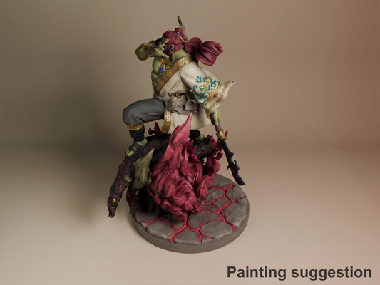Dark Warlord Tales of Daelz 3D printed resin figure by Nomnom, colored view.