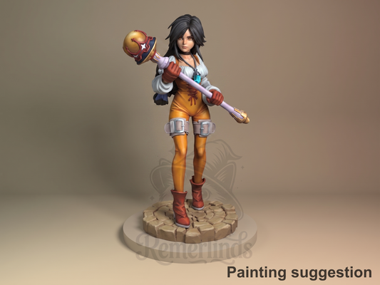 Garnet Til Alexandros Final Fable 3D printed resin figure by Nomnom, colored view.