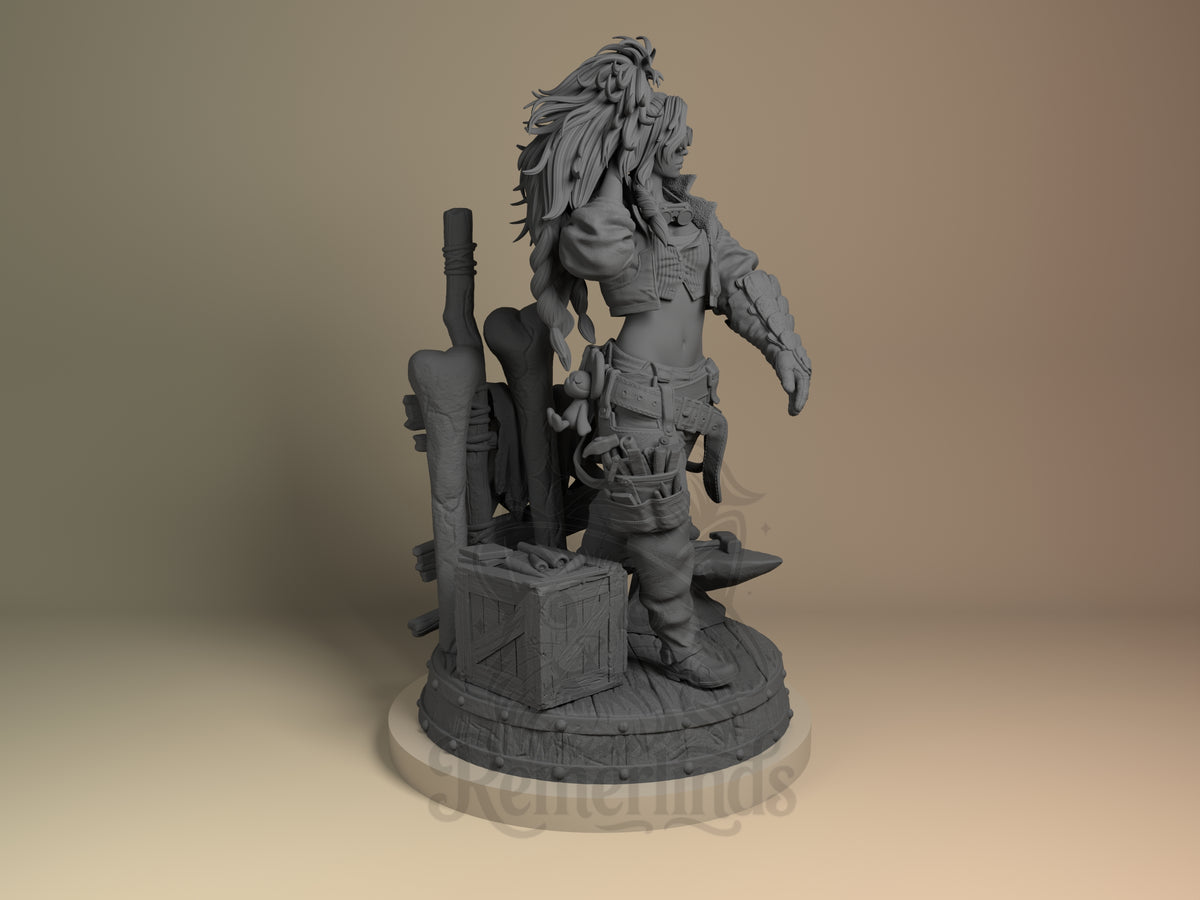 Right side angle highlighting notable pose or armor/prop feature.