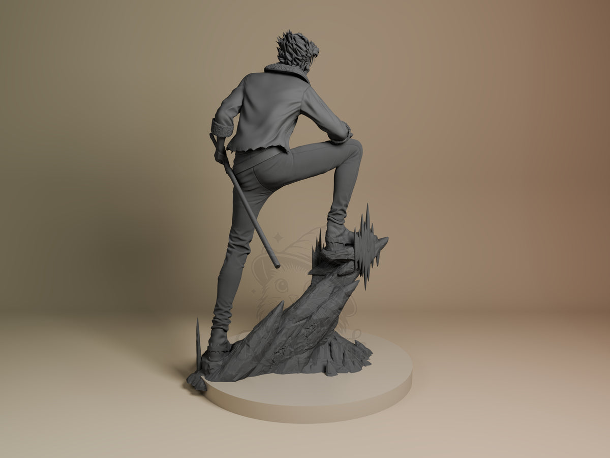 Rear view showing cloak, back armor, or base sculpt detail.