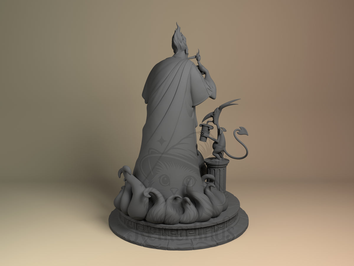 Rear view showing cloak, back armor, or base sculpt detail.
