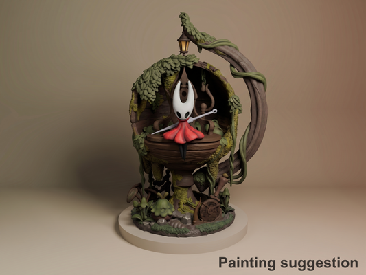 Hornet Hollow Knight 3D printed resin figure by Nomnom, colored view.